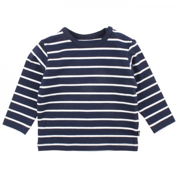 Tmavomodré prúžkové námornícke tričko s dlhými rukávmi Fixoni Tmavomodré prúžkové námornícke tričko s dlhými rukávmi Fixoni