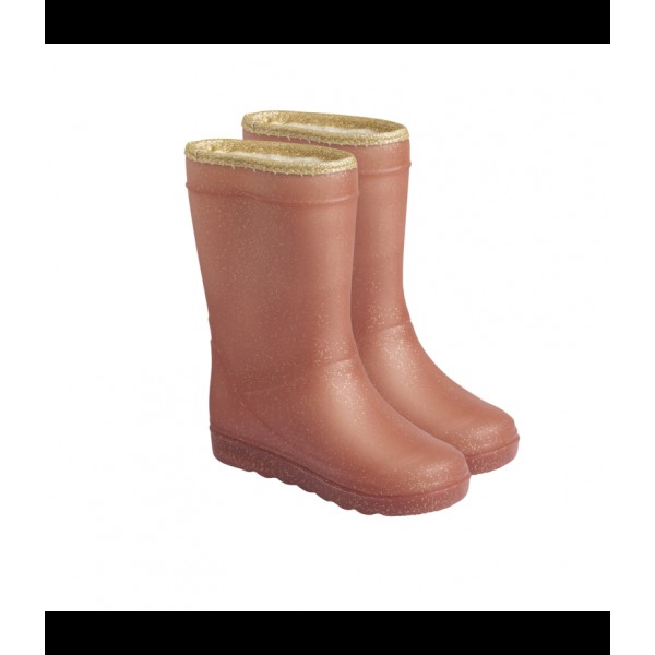 Termočižmy zateplené ovčím rúnom EN*FANT METALLIC ROSE GLITTER