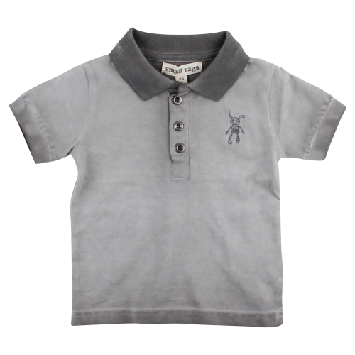 Gary siv&eacute; ombr&eacute; polo tričko