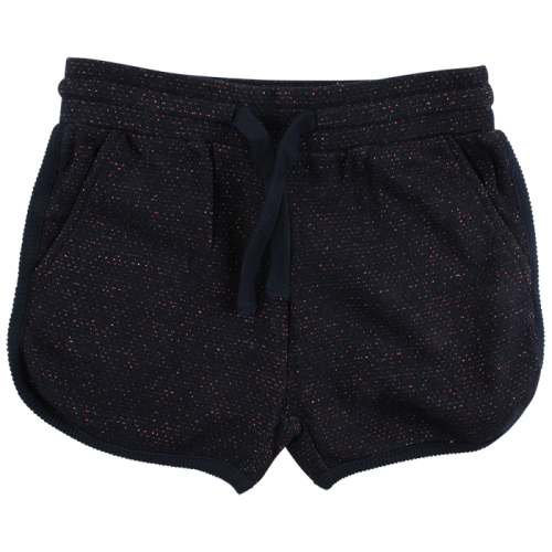 Bera tmavomodr&eacute; &scaron;ortky pre&scaron;&iacute;van&eacute; medenou niťou | Small Rags