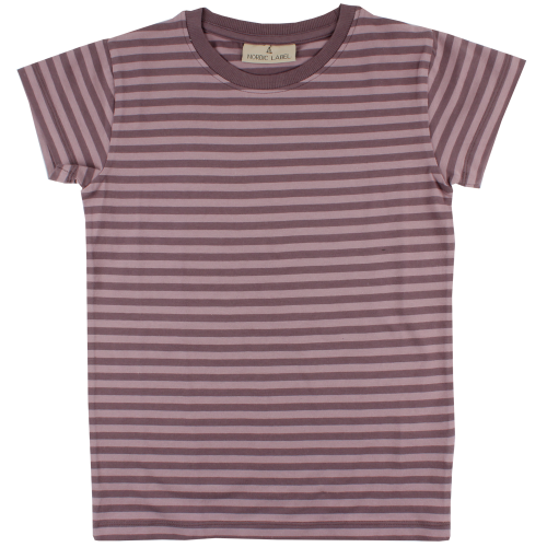 Pr&uacute;žkovan&eacute; fialov&eacute; elastick&eacute; tričko s kr&aacute;tkymi ruk&aacute;vmi Oeko-Tex | NORDIC LABEL