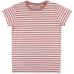 Prúžkované elastické bledoružové/škoricové tričko s krátkymi rukávmi Oeko-Tex | NORDIC LABEL