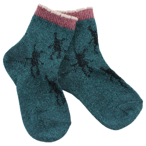 Hella smaragdov&eacute; trblietav&eacute; ponožky SMALL RAGS