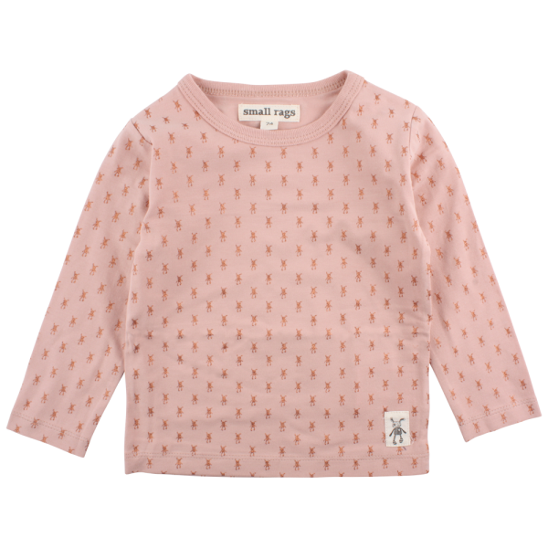 Ella ružov&eacute; elastick&eacute; tričko s trblietavou vzorkou | Small Rags