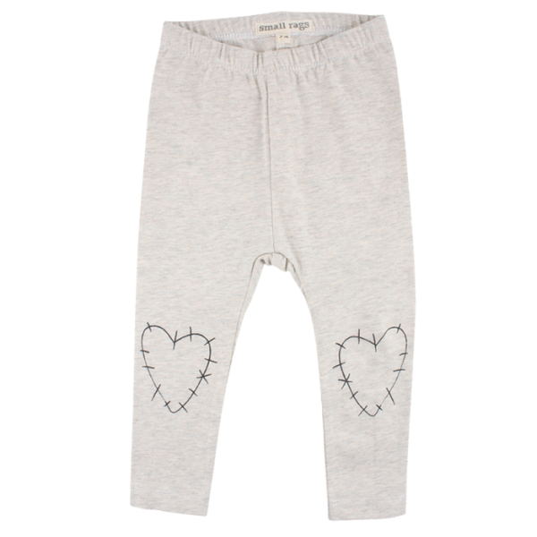 Bay svetlosivé legíny so srdiečkami na kolenách | Small Rags Bay svetlosivé legíny so srdiečkami na kolenách | Small Rags